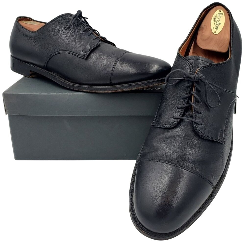 Alden USA New England Dress Shoes Men's 13B Black Leather Cap-toe Bluchers Derby - Picture 13 of 14